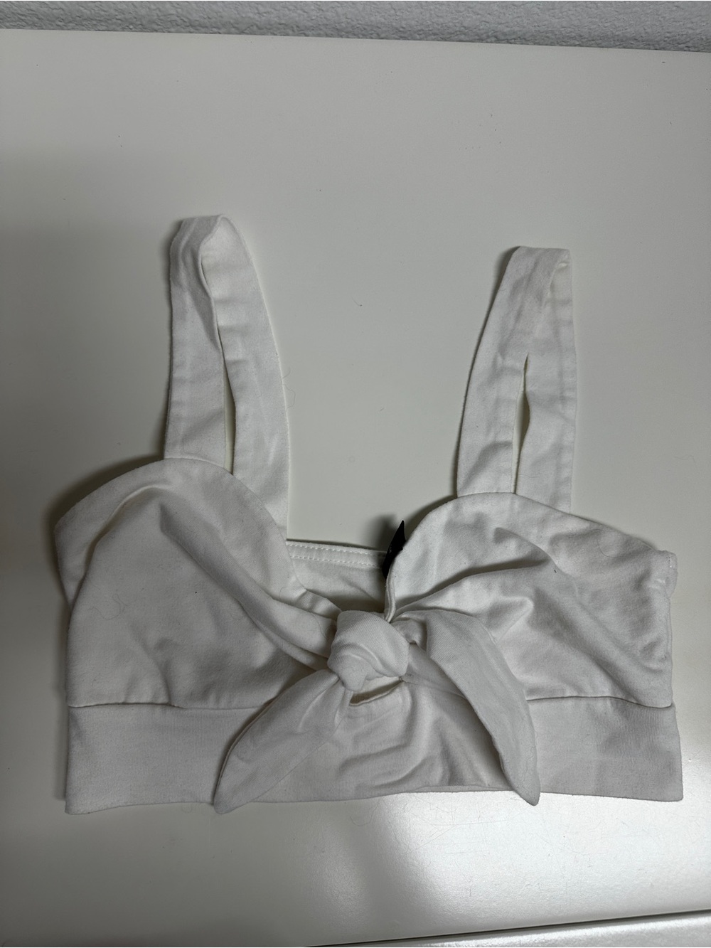 Women's White Tie-Front Crop Top